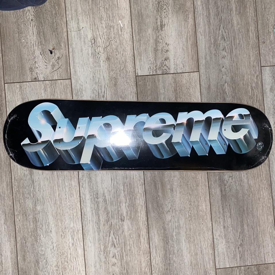 Supreme Chrome logo 8” skateboard deck Ds and... - Depop