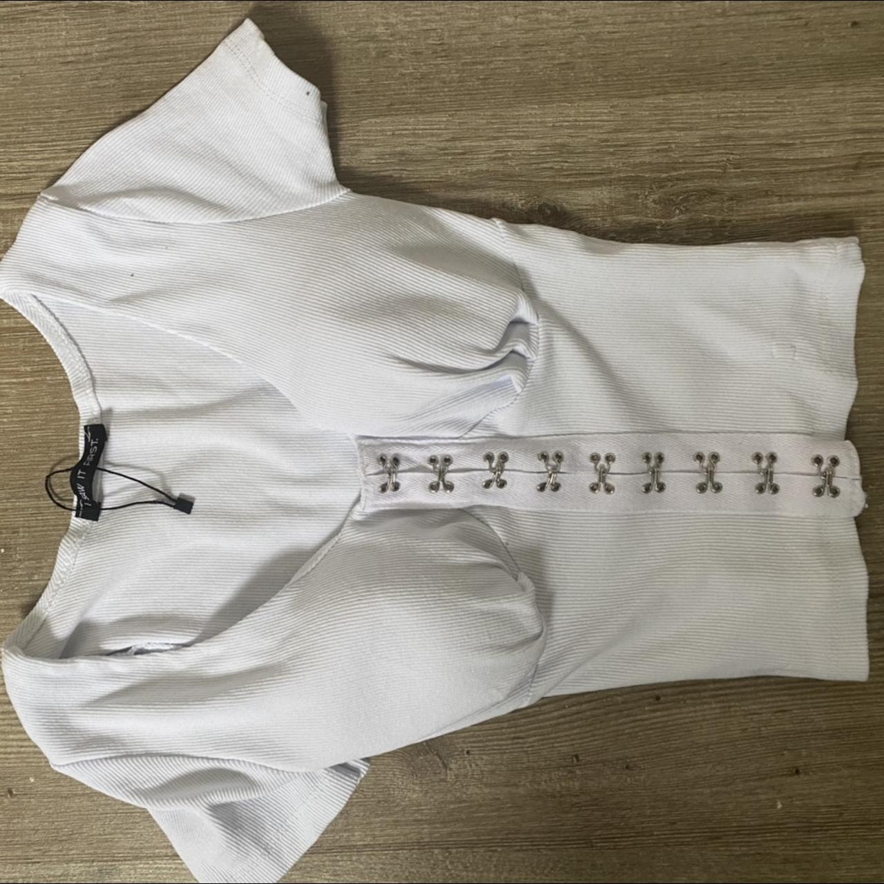 🤍💫WHITE CORSET HOOK AND EYE CROP TOP💫🤍 *Only worn - Depop