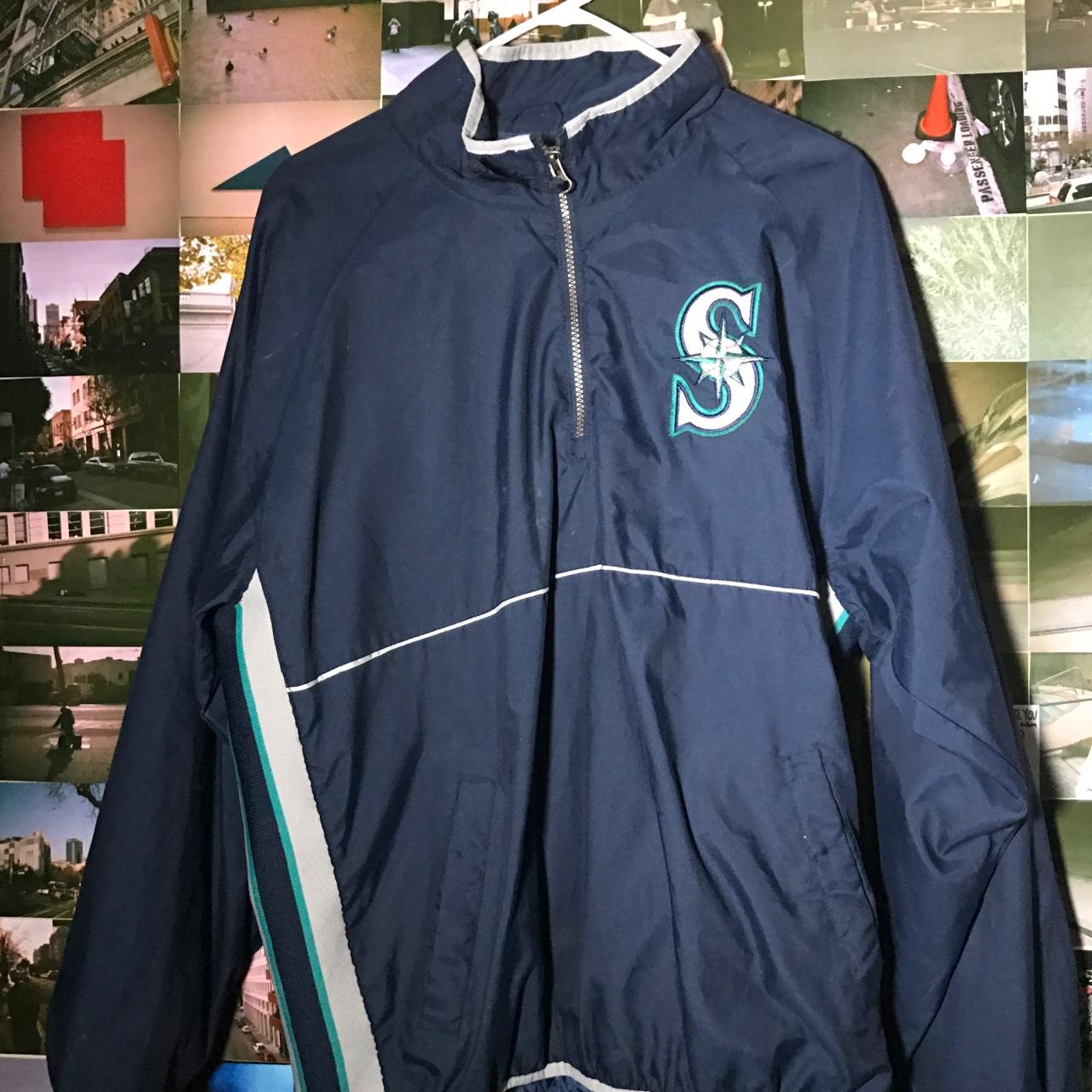 Majestic Seattle Mariners Half Zip Windbreaker Size | Depop