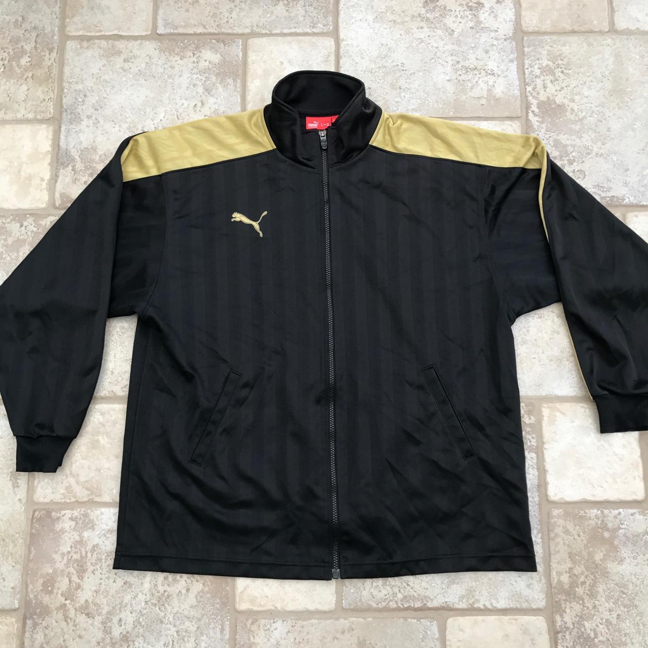 puma black and gold jacket