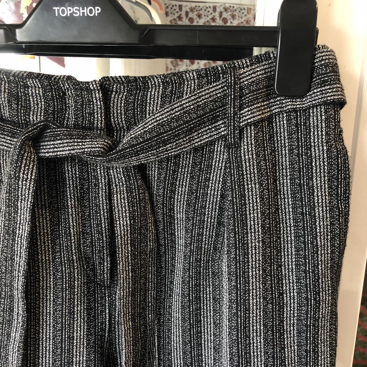 Topshop striped paper bag trousers with tie up Depop