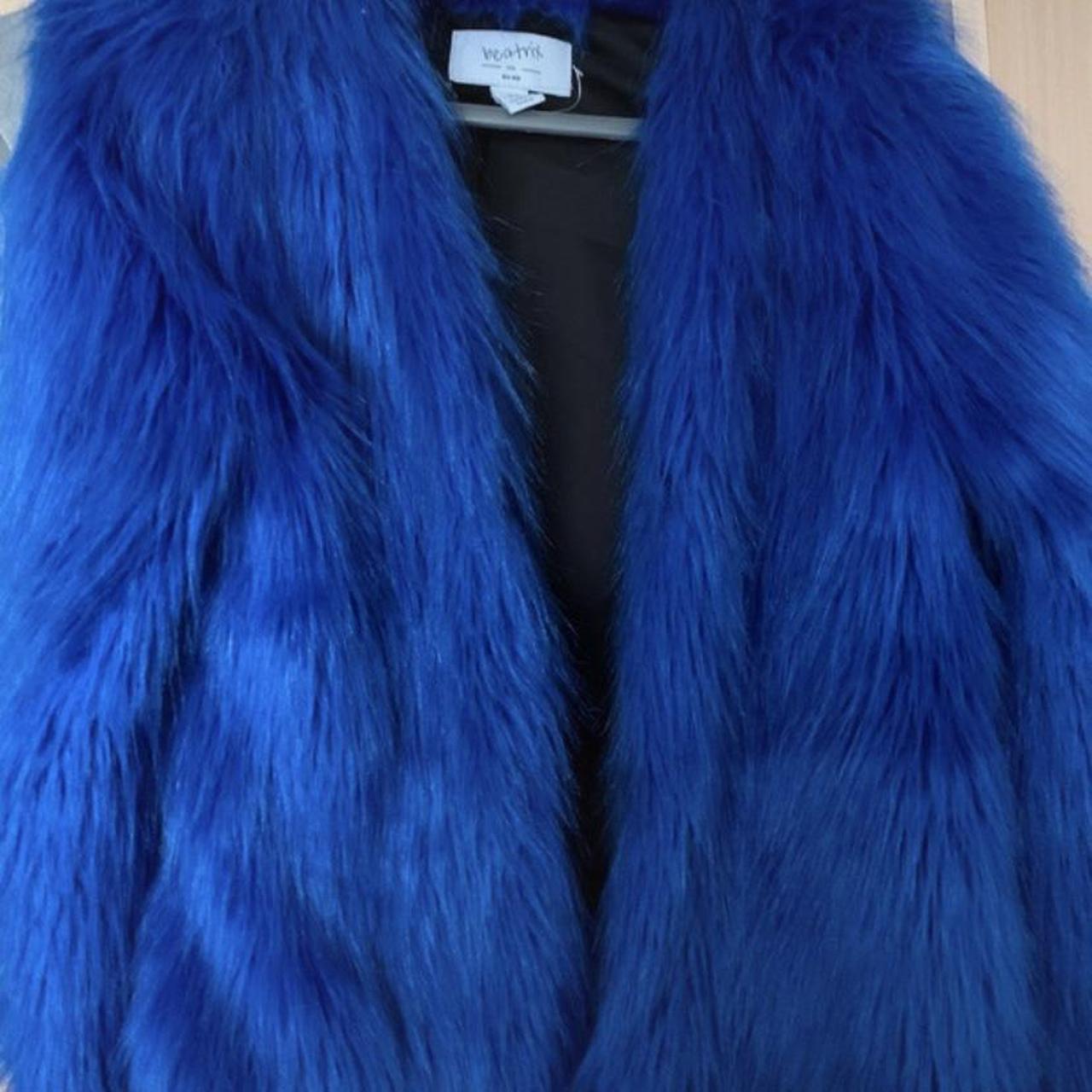 royal blue faux fur vest