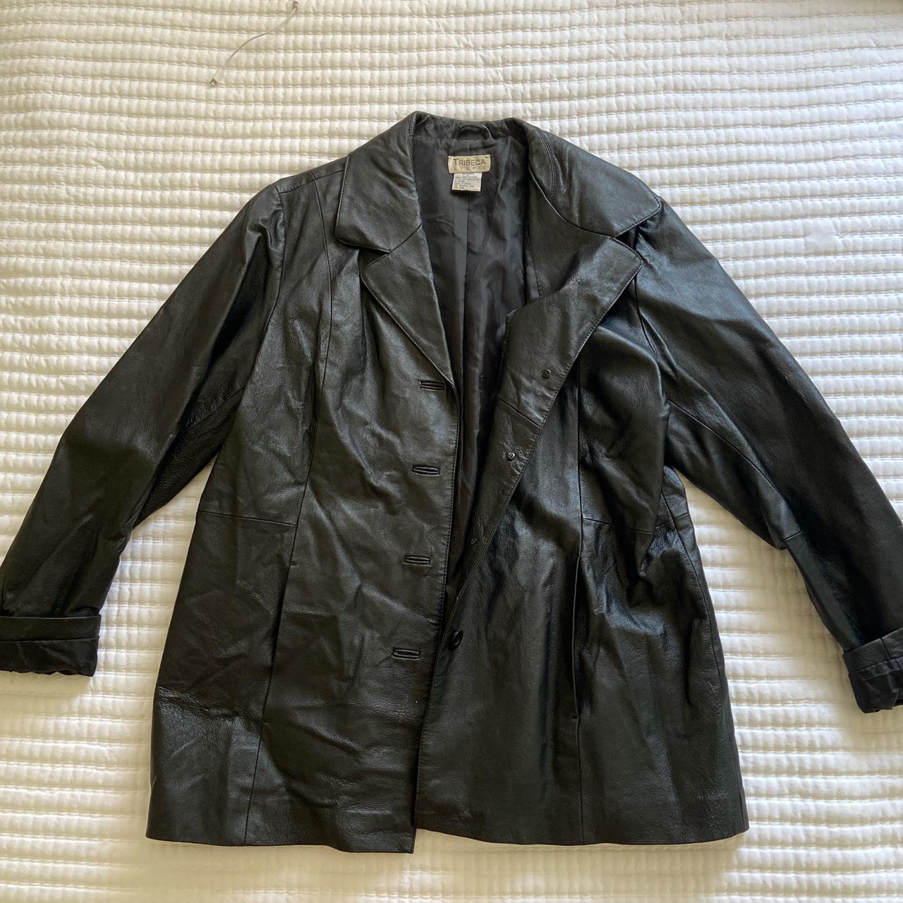 Leather black jacket in size xl. I’m usually a... - Depop