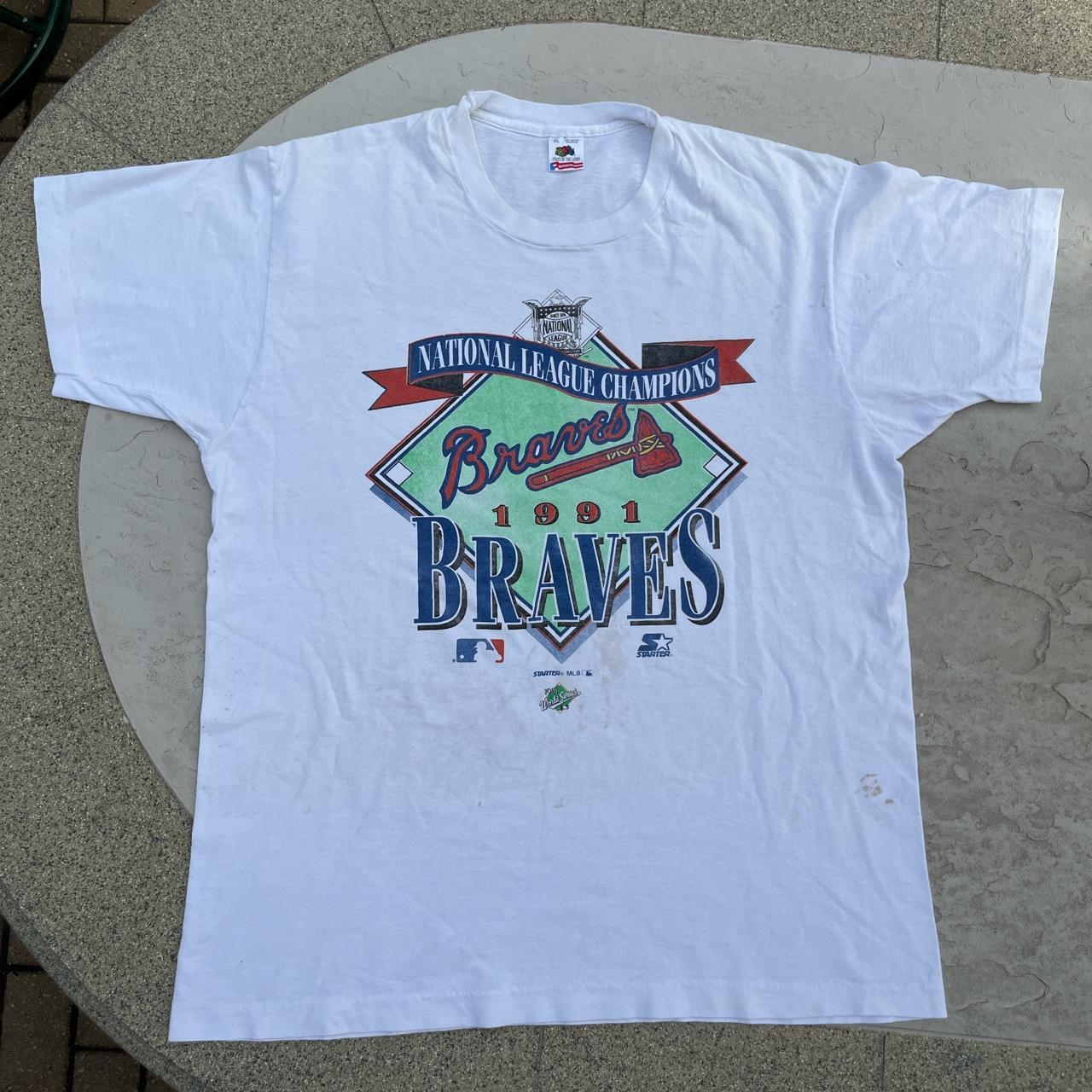 Vintage 1991 Braves National League Champions shirt - Depop