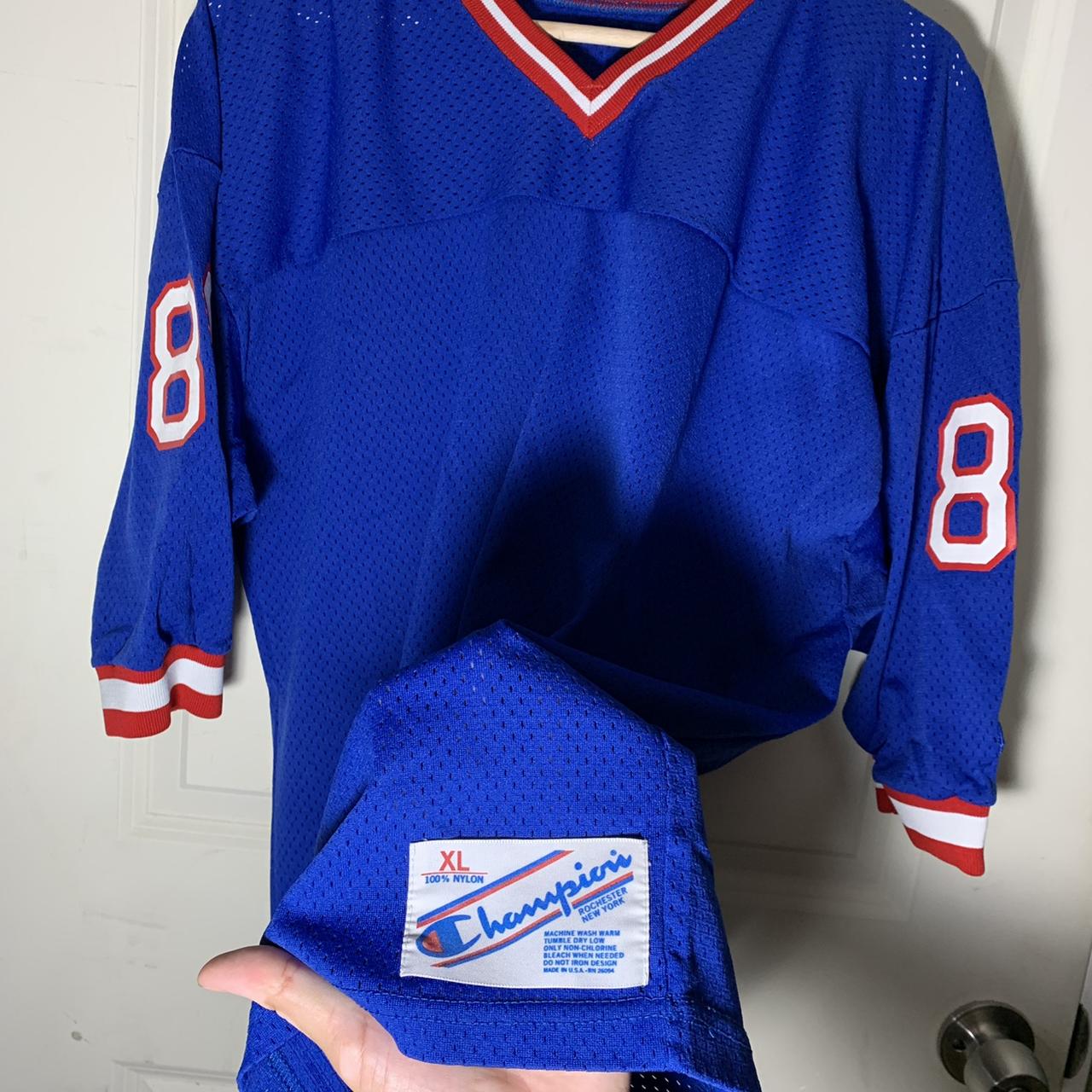 Vintage Champion Bills Blank football jersey - Depop