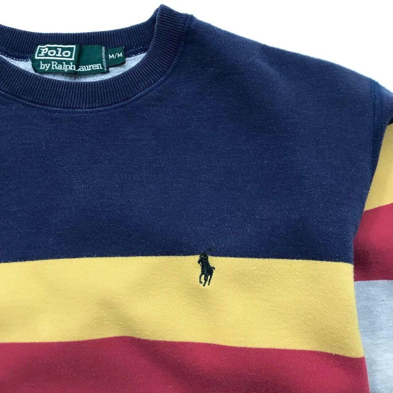 Ralph Lauren Women's Navy and Red Sweatshirt Depop
