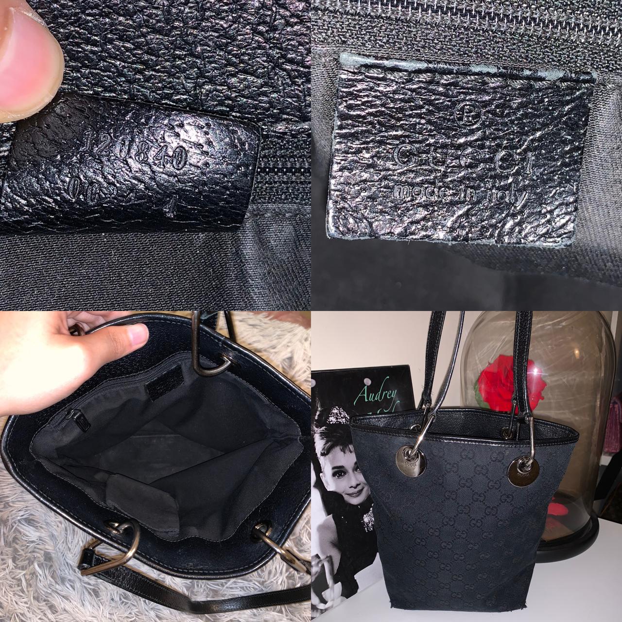 100% authentic Gucci monogram black bucket tote bag... - Depop