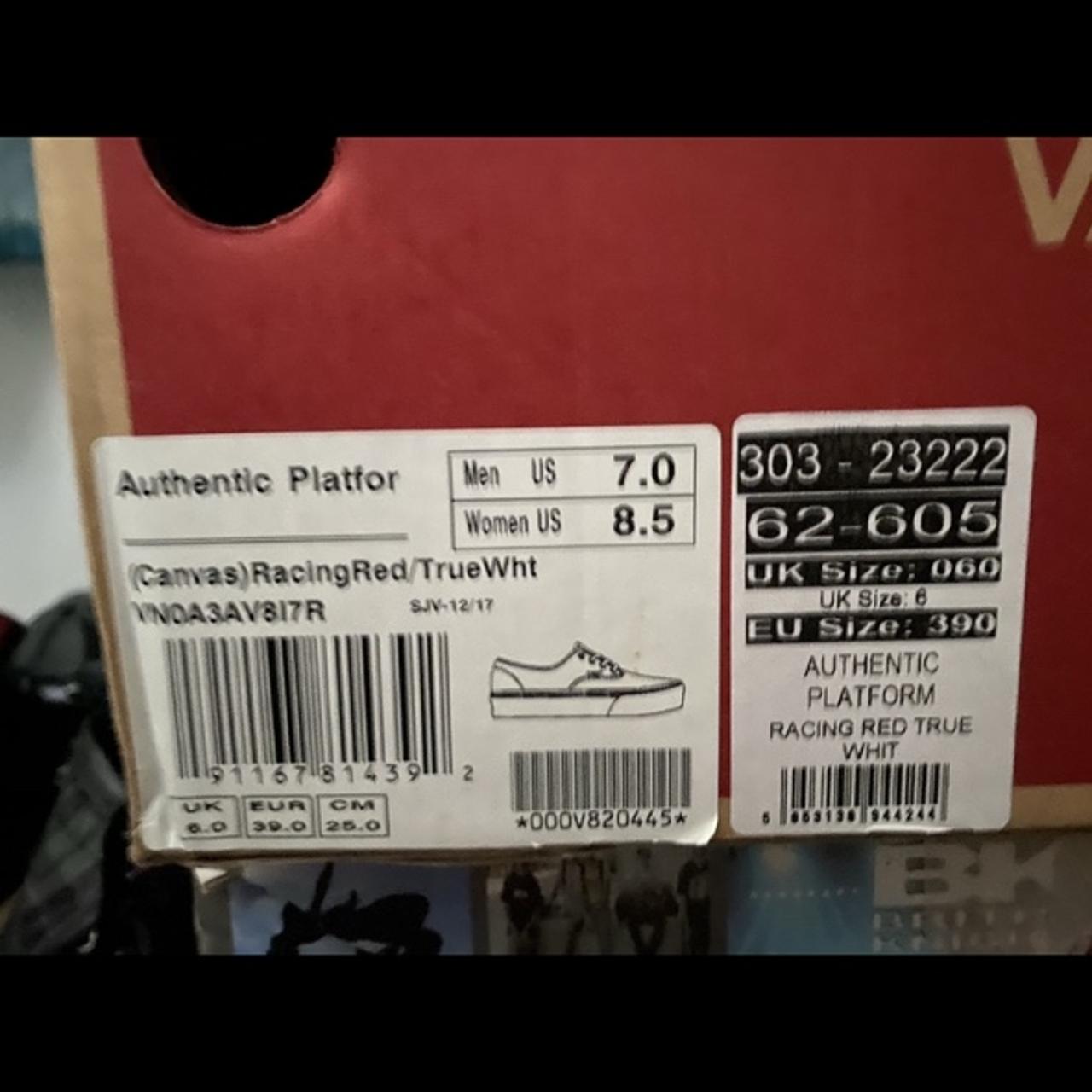 Brand New Vans Authentic Platform RACING RED Depop