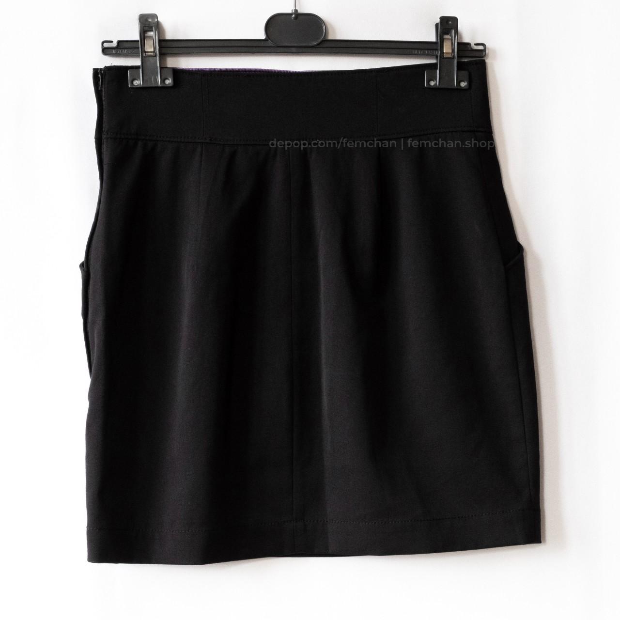 Black high-waisted tulip skirt with button details,... - Depop