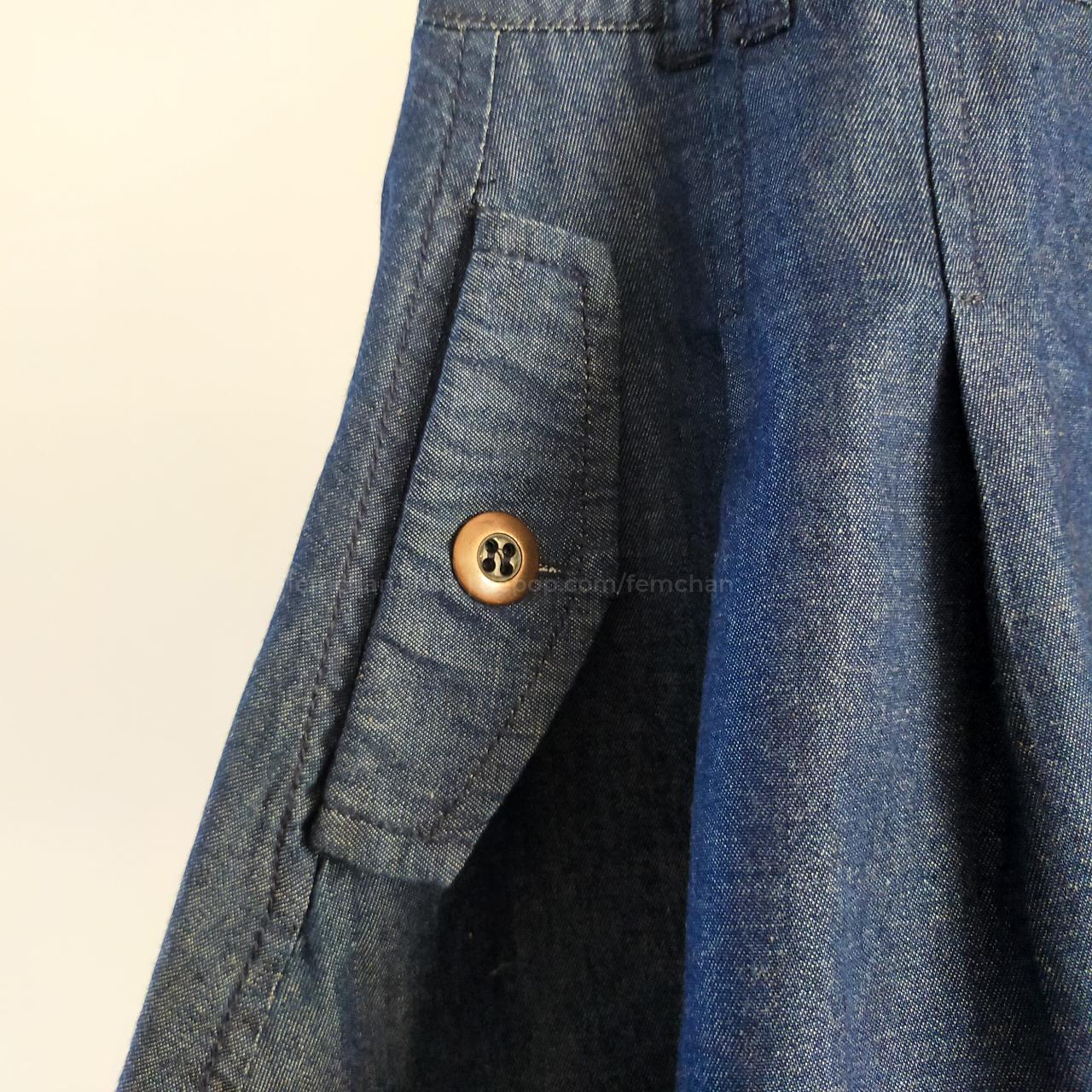 Product Image 4 - Dark denim high-waisted mini skirt