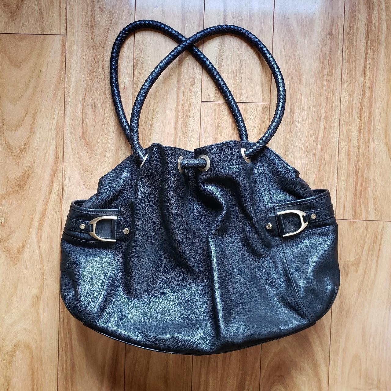 Cole Haan Womens Shiny Leather Top Handle Tote Shoulder Bag Handbag Bl -  Shop Linda's Stuff