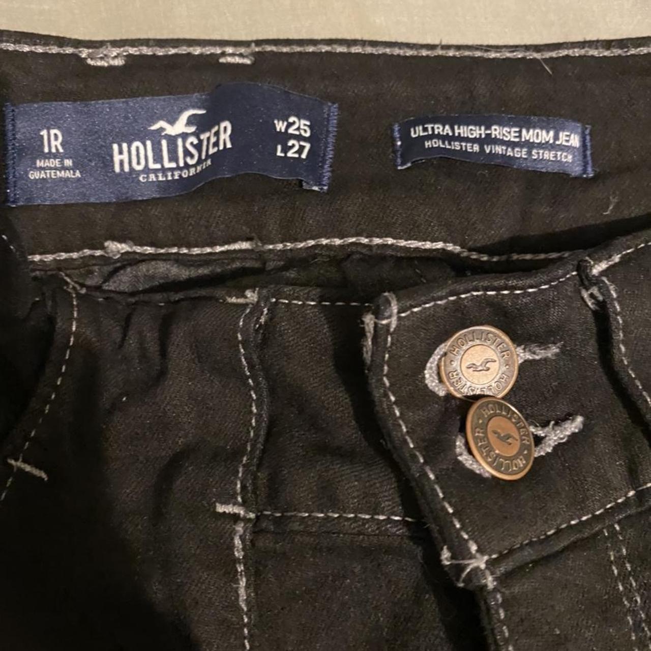 Hollister black high waist mom jeans size W25 L27... - Depop