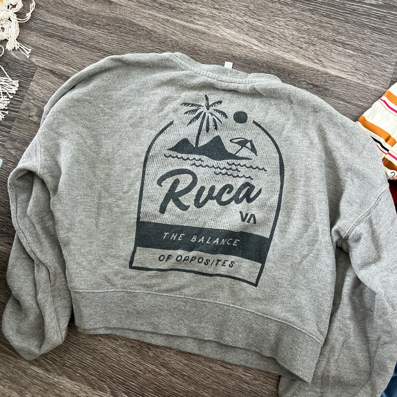 RVCA Cropped Crew Sweater Super rad design on the... - Depop