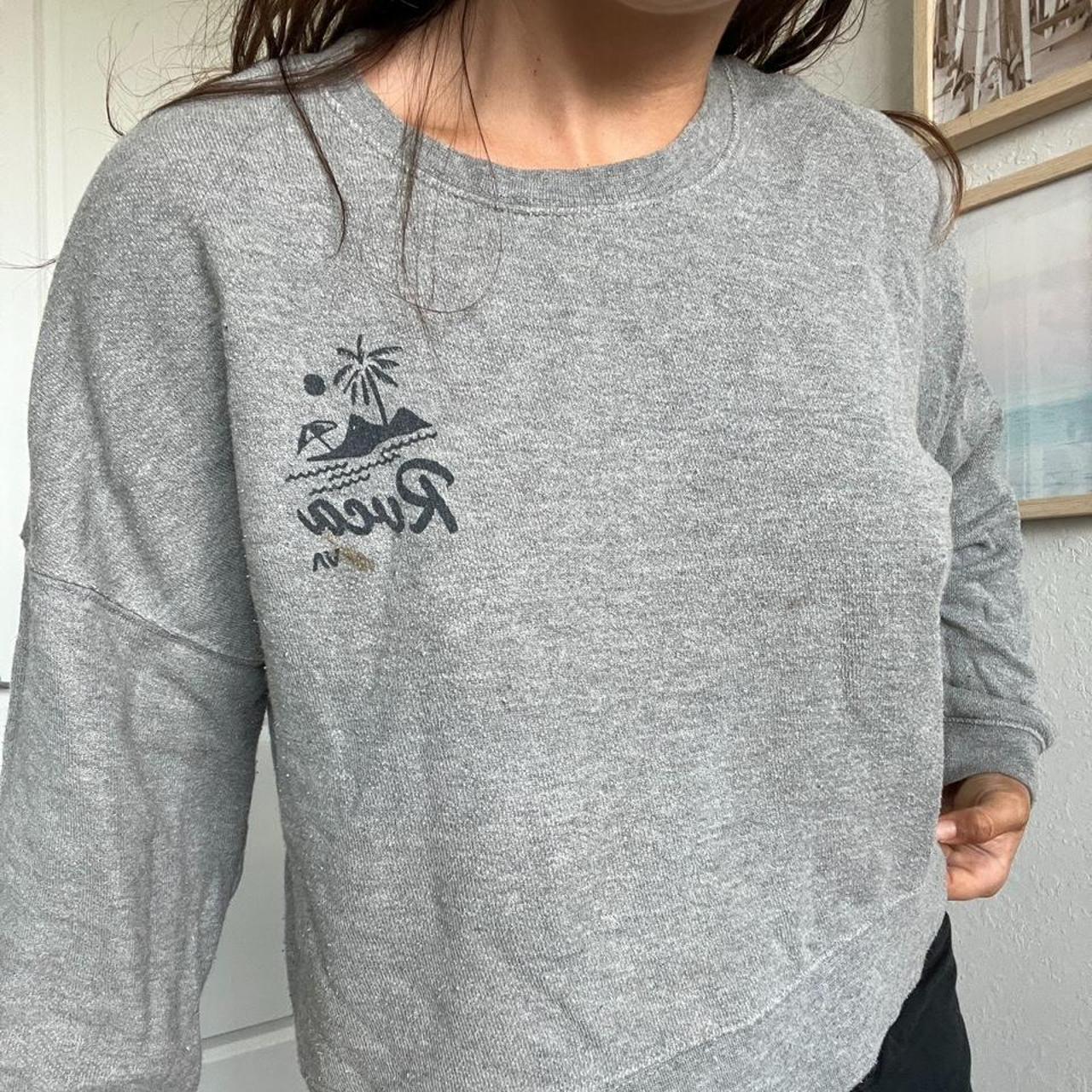 RVCA Cropped Crew Sweater Super rad design on the... - Depop