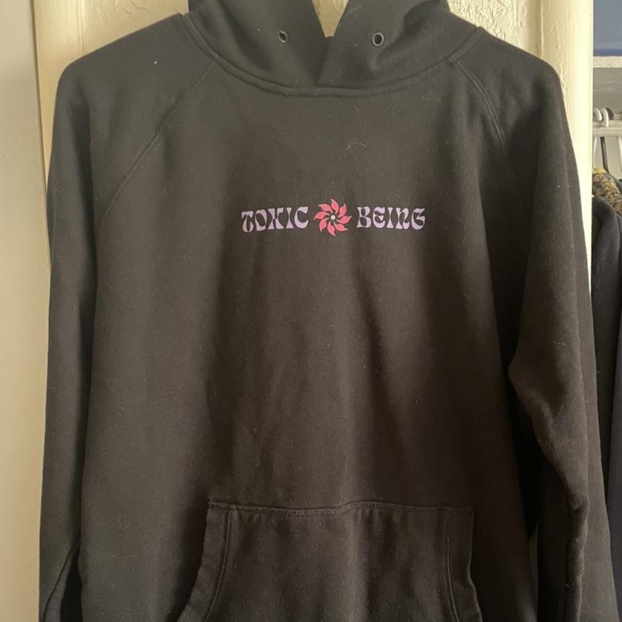 🧿 cool graphic TOXIC BEING hoodie. thick material,... - Depop