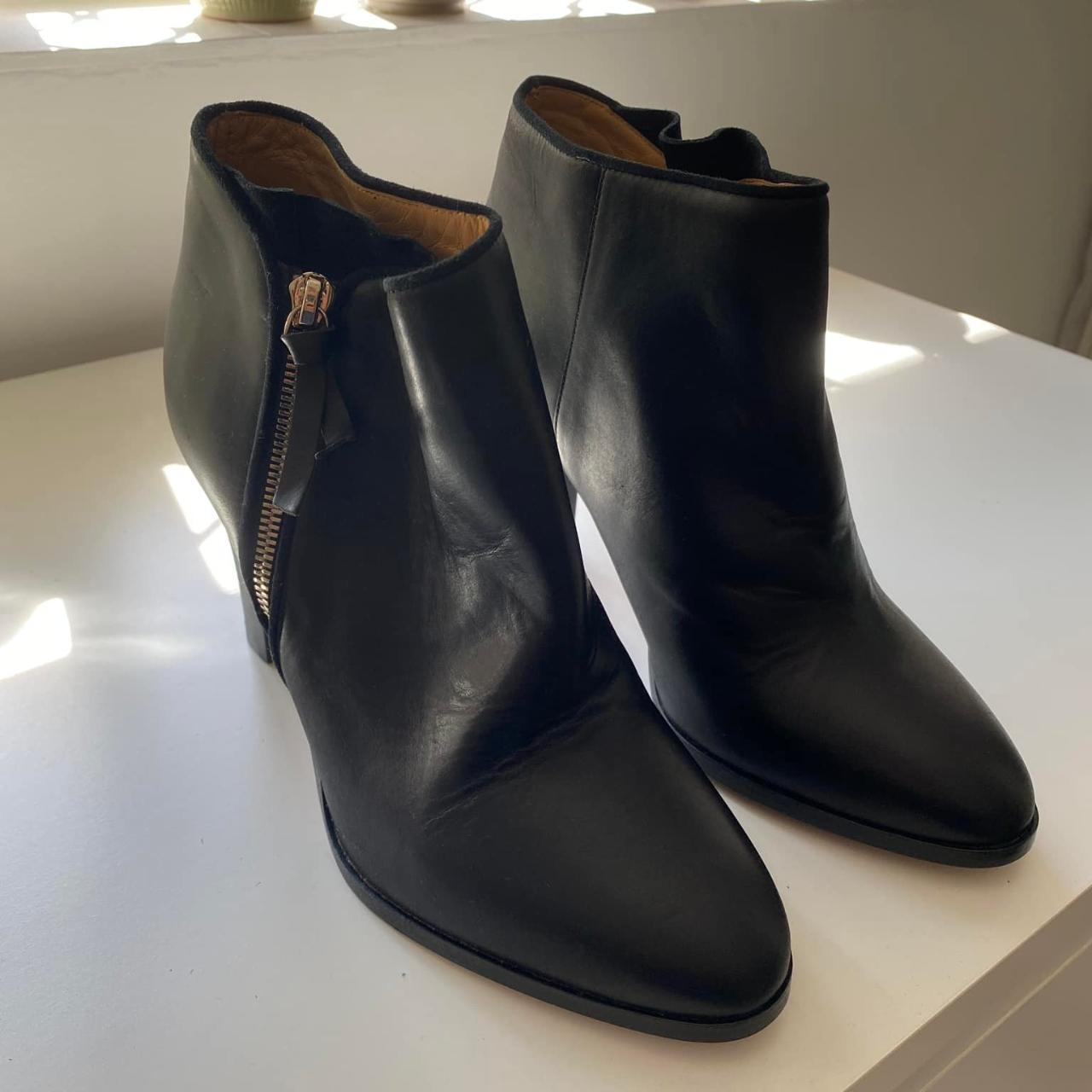 Selling a pair of black leather Sézane boots - size... - Depop