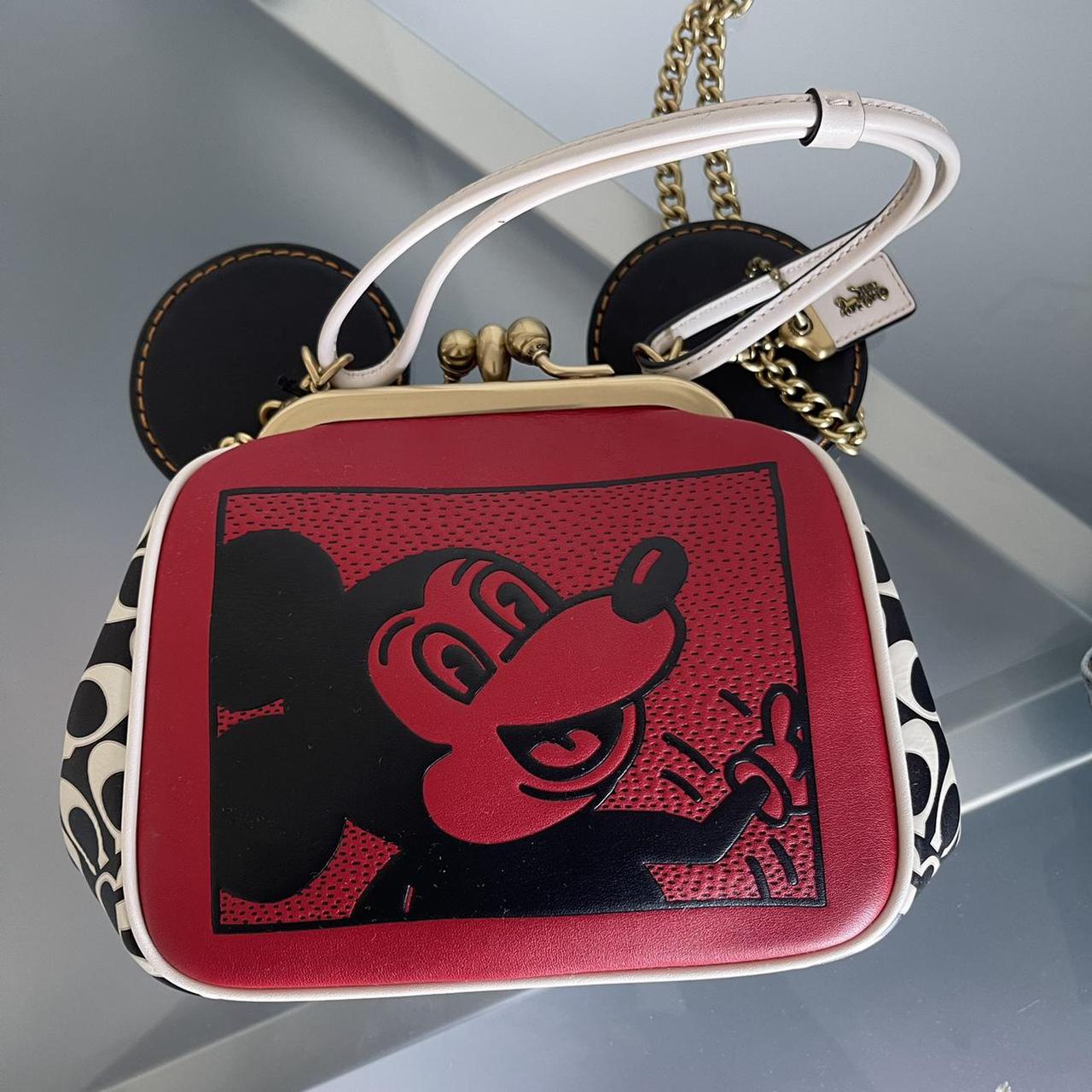 Coach Mickey Mouse x Keith Haring Kisslock Bag Black in