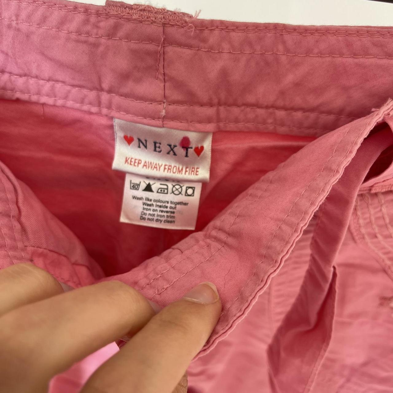 90s y2k kids sizes • NEXT pink cargo trousers -... - Depop