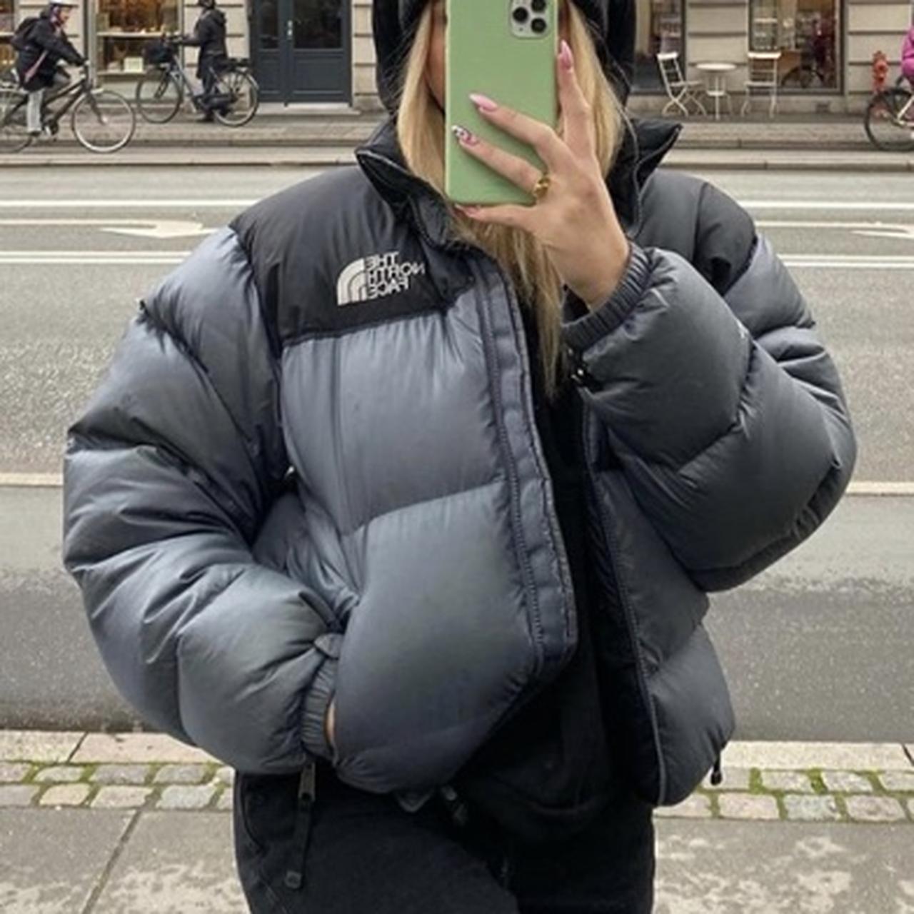 LOOKING FOR grey and black north face puffer... - Depop
