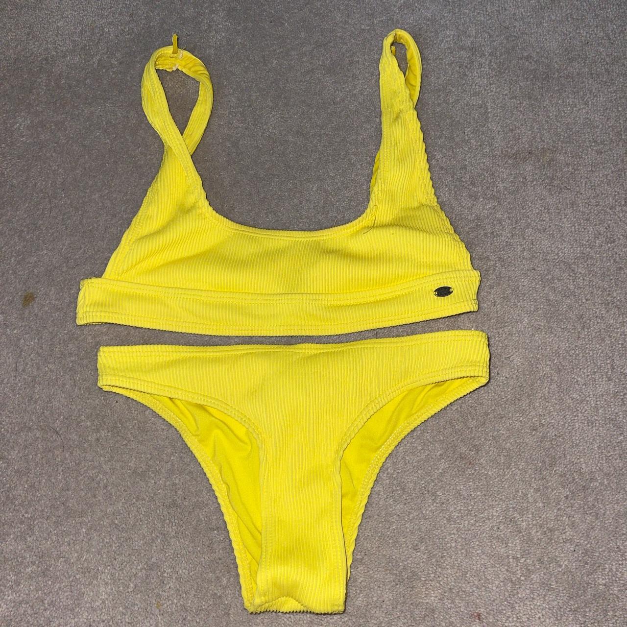 PULL & BEAR - gorgeous yellow bikini with cheeky... - Depop