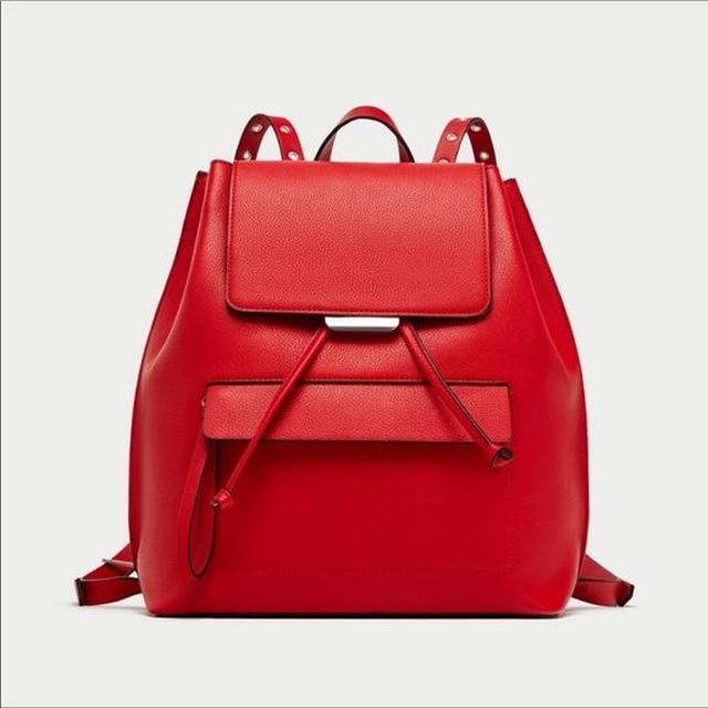 zara red backpack