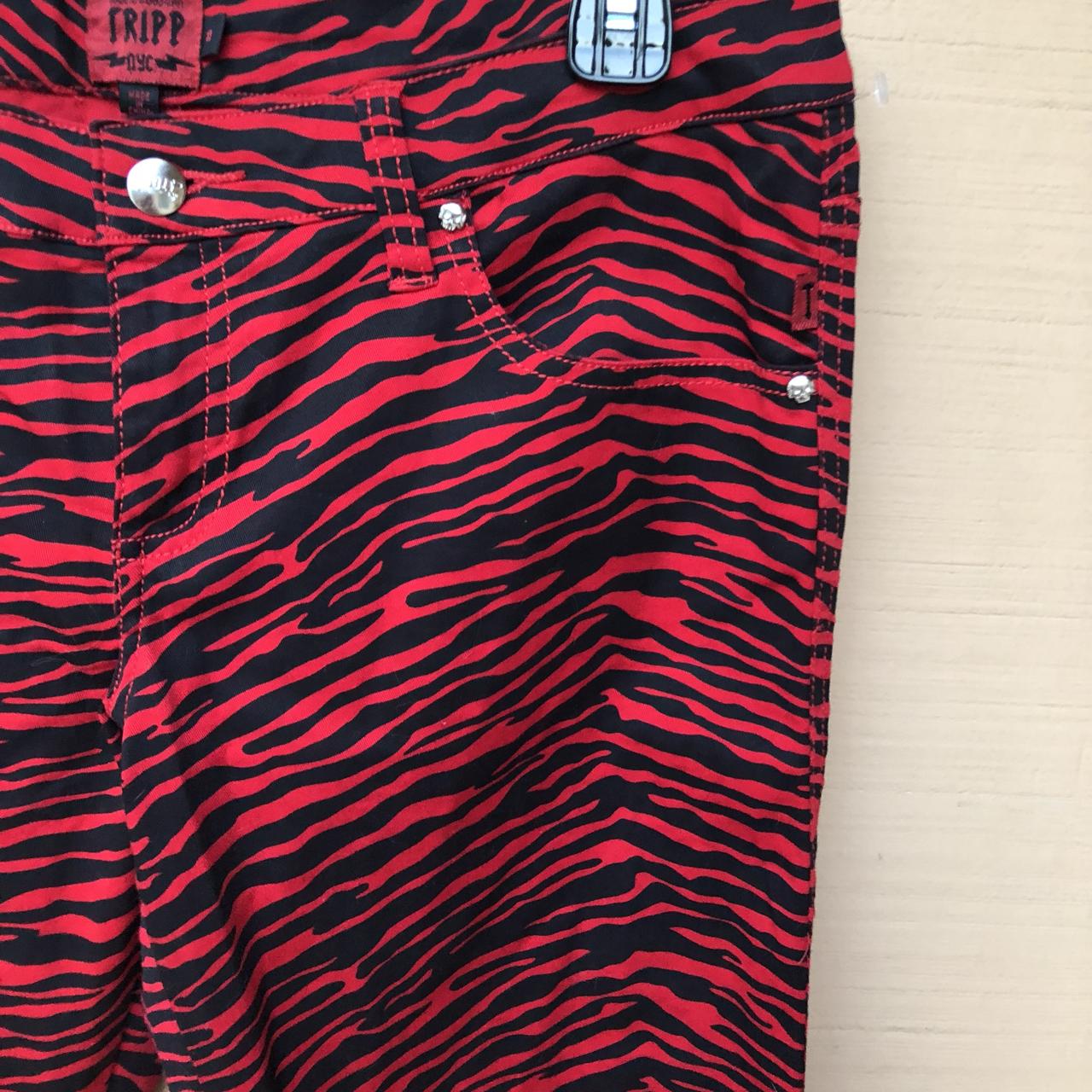 ❣️ Y2K RED ZEBRA STRIPED TRIPP NYC PANTS ❣️ ❣️D E T A