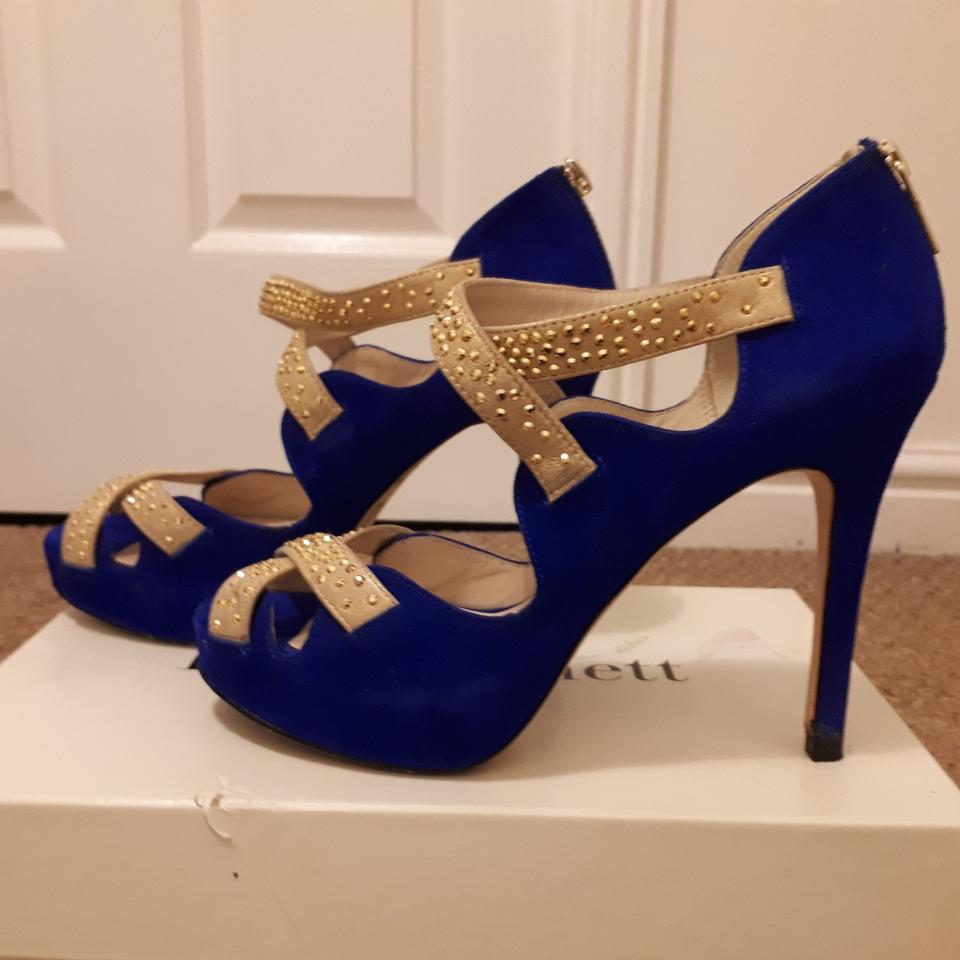 Gold and royal hot sale blue heels