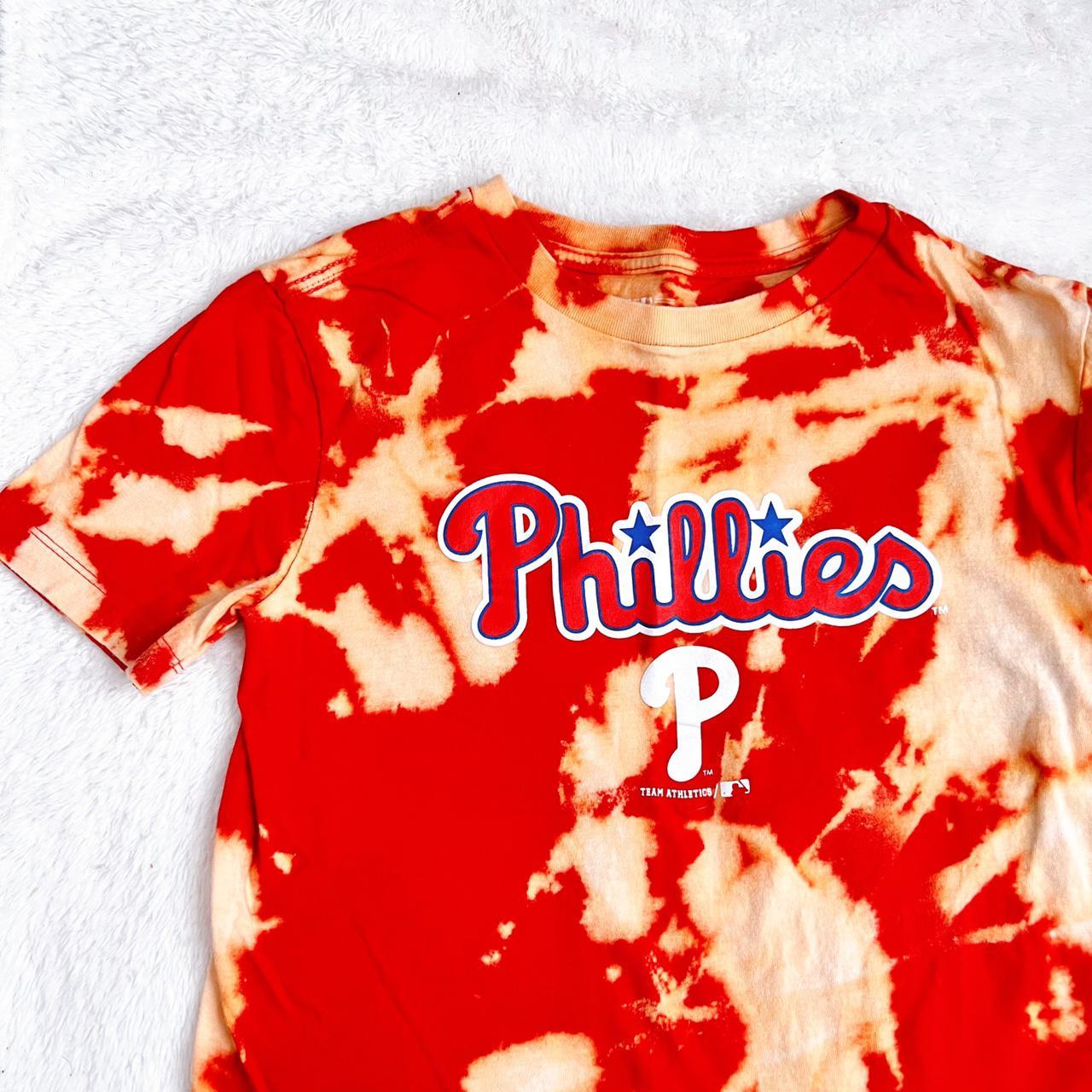 Kids Phillies Bleach Dyed T-shirt ⭑ One of a kind - Depop