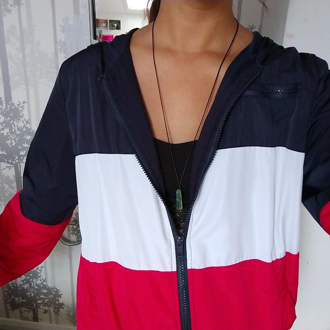 brandy melville red blue white jacket