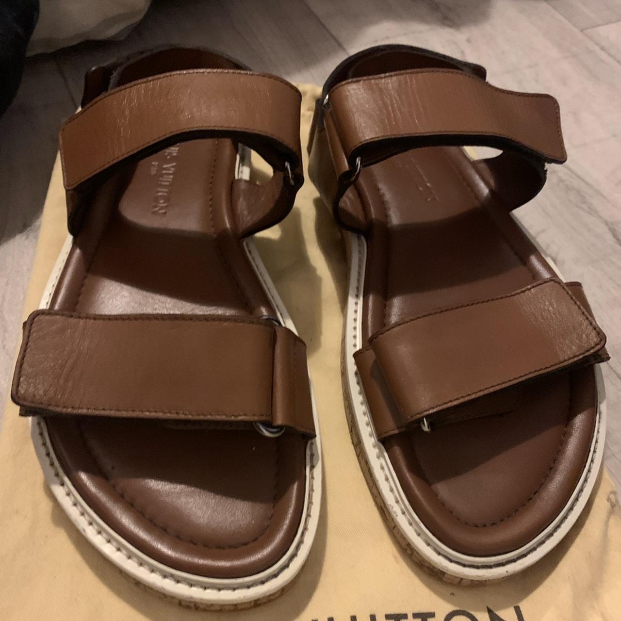 Authentic LV leather men Sandals - Depop