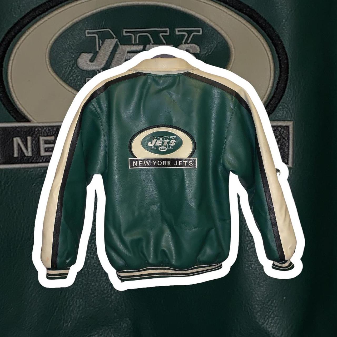 Vintage 90s New York Jets Football Leather Jacket