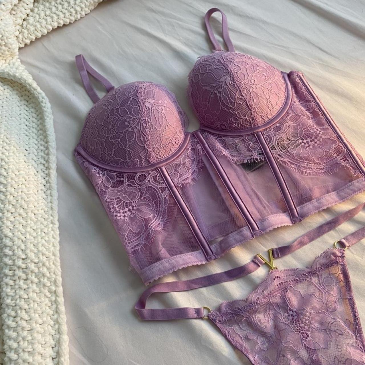 Victoria's Secret, Intimates & Sleepwear, Vs Very Sexy Purple And Pink  Pushup Bra Panty Set 32c Size Small