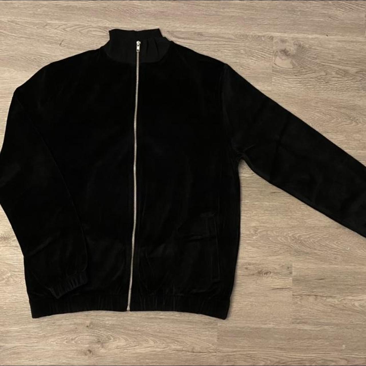 Track Jacket w/ Velour Sz M - Depop