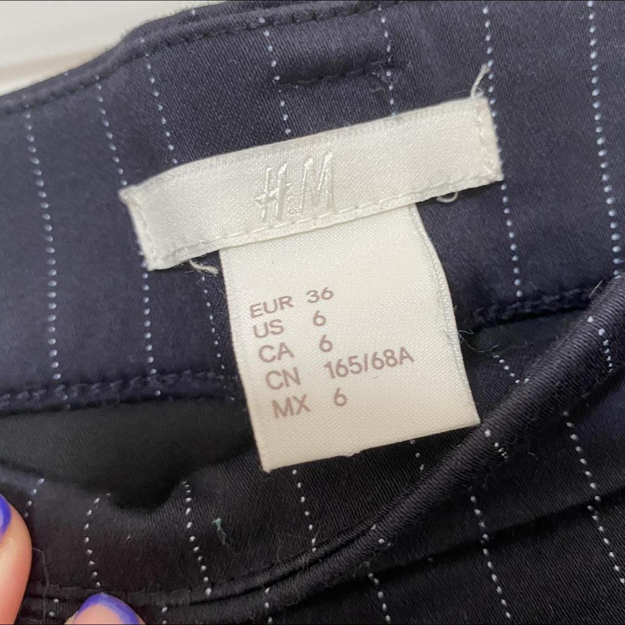 H&M pinstripe chino trouser in navy Size EU 36 /... - Depop