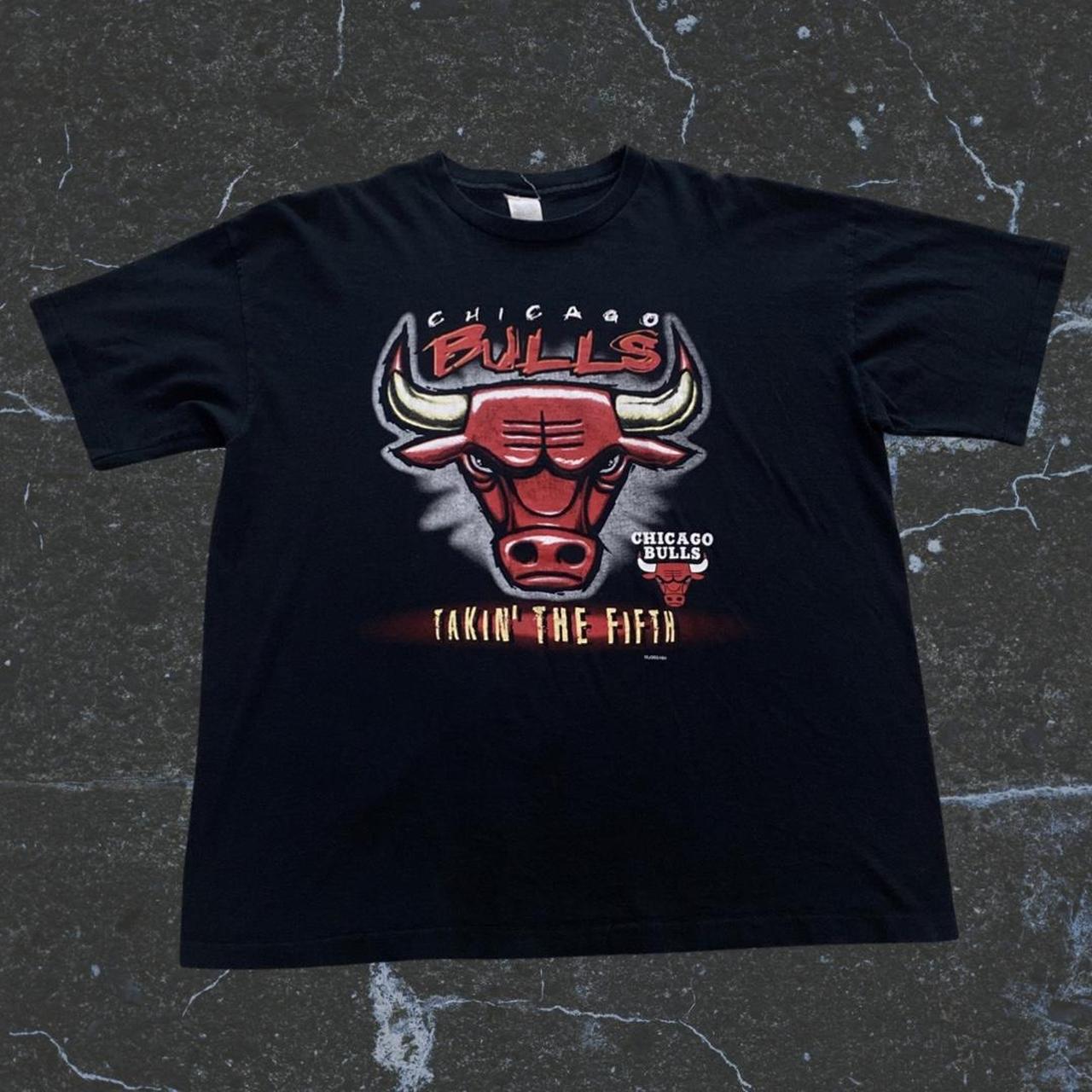 90s Vintage NBA Chicago Bulls Black T Shirt Size Depop