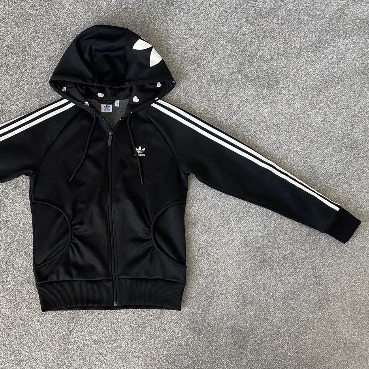 Adidas Women's Black and White Hoodie | Depop