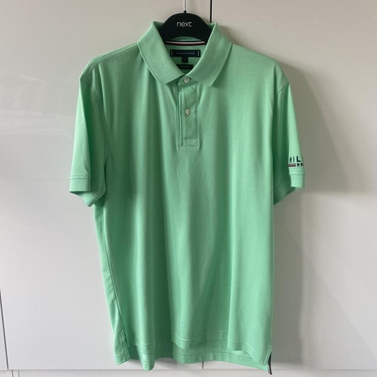 Tommy Hilfiger Men's Green and Black Polo-shirts | Depop