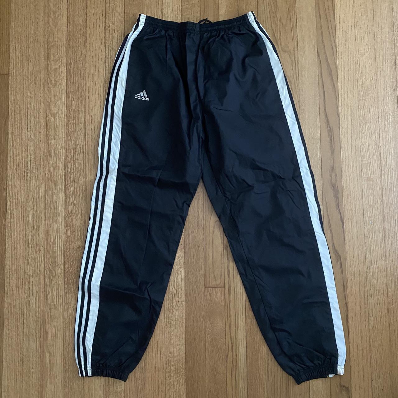 Adidas Men's Black and White Bottoms | Depop