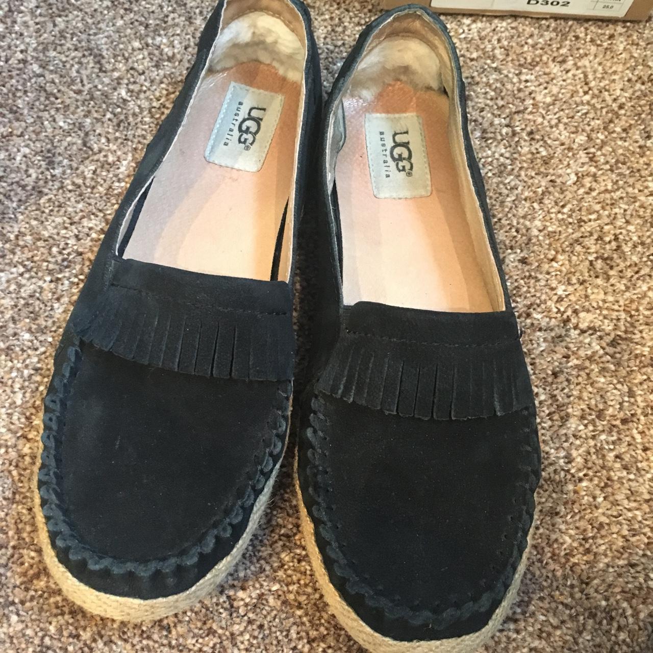 Ugg shoes with Marrah in black. Size UK 6, worn once... - Depop