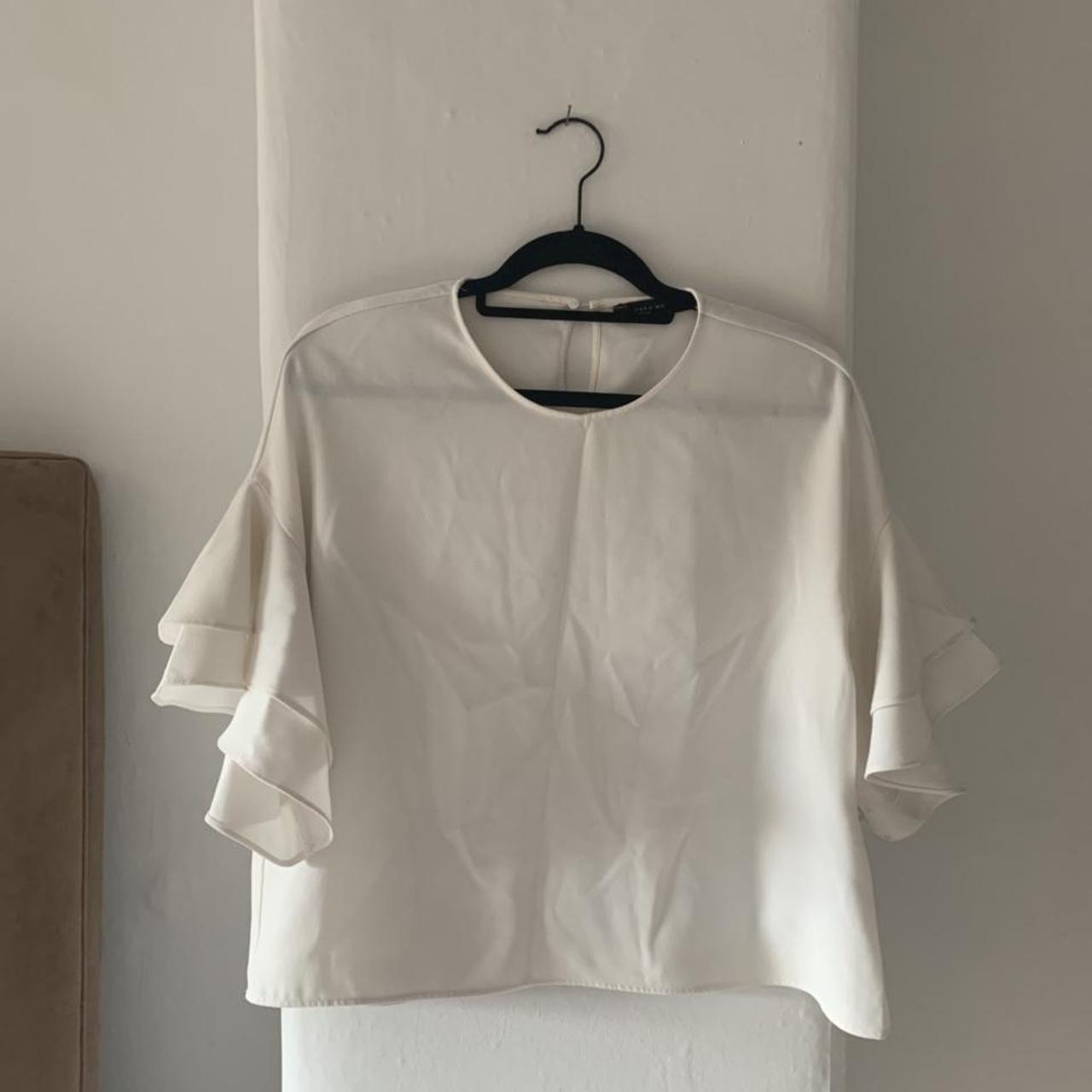 Zara Women's White Blouse | Depop
