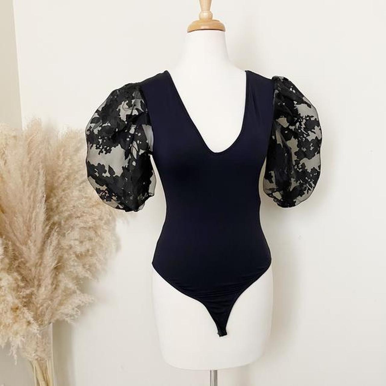 Zara black puff sleeve bodysuit Clearance