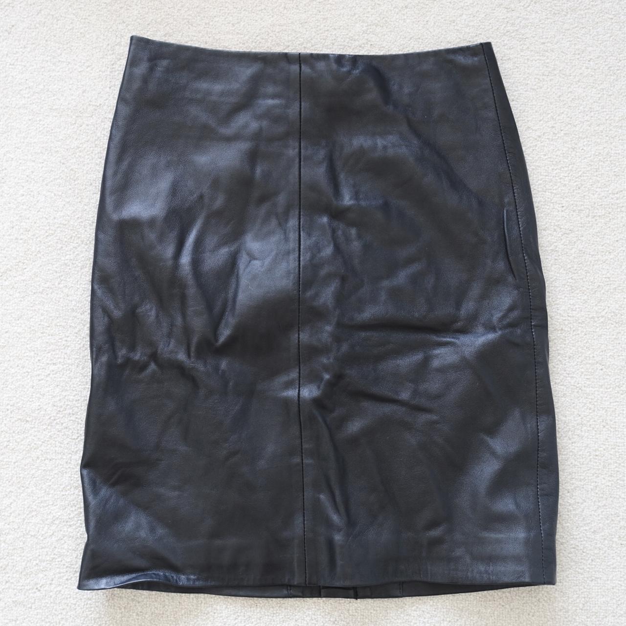 All Saints genuine leather skirt with zip detail on... - Depop