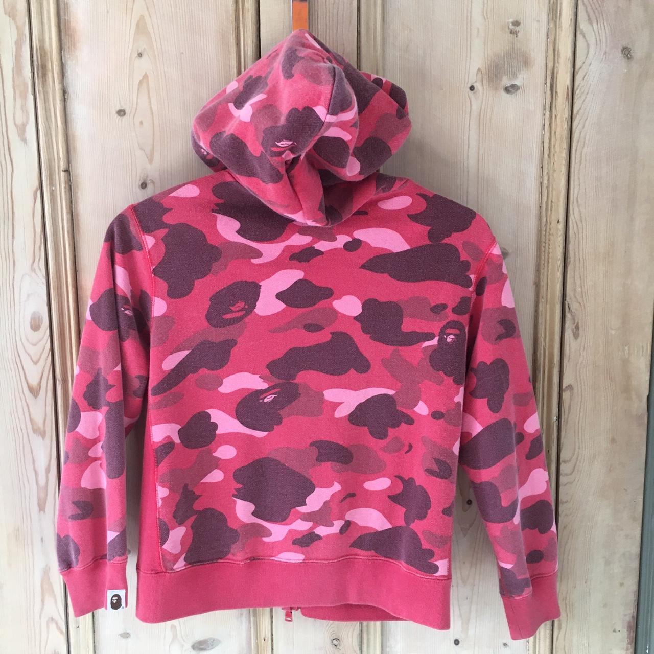 KIDS A Bathing Ape hoodie Red Camo print Used - good... - Depop