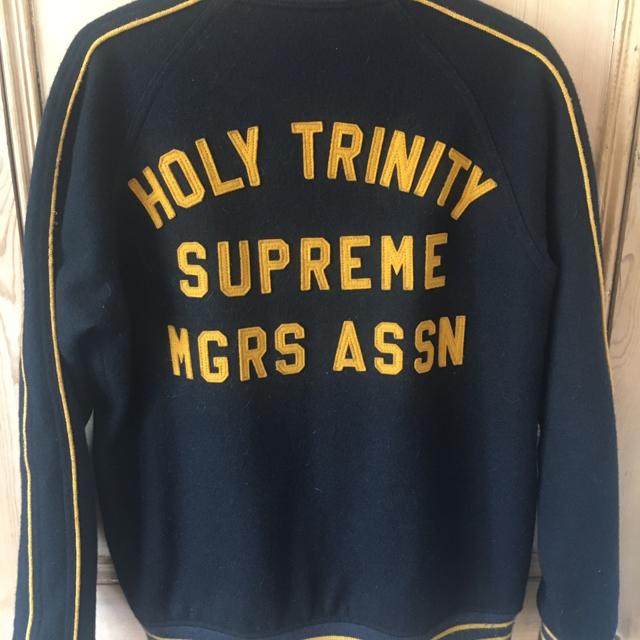 supreme holy trinity varsity jacket