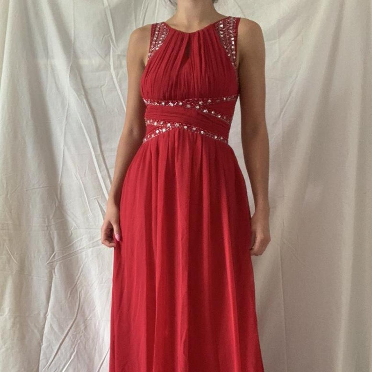 Quiz red prom dress best sale