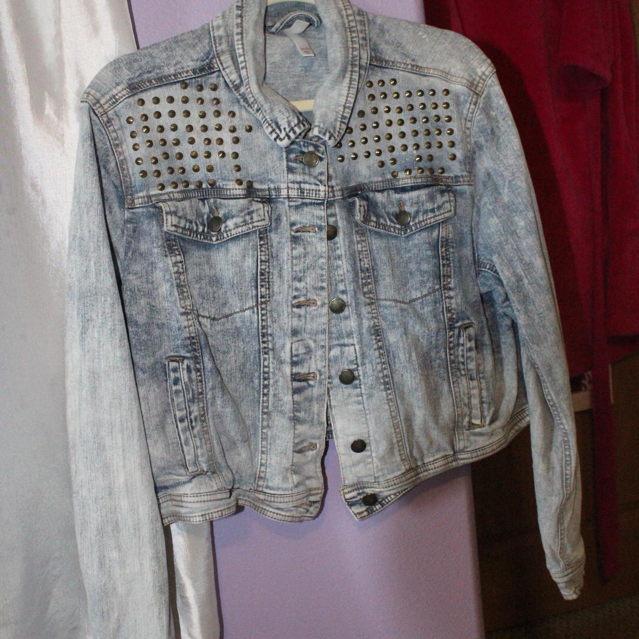 Studded jean jacket. Cropped. Good condition. Runs... - Depop