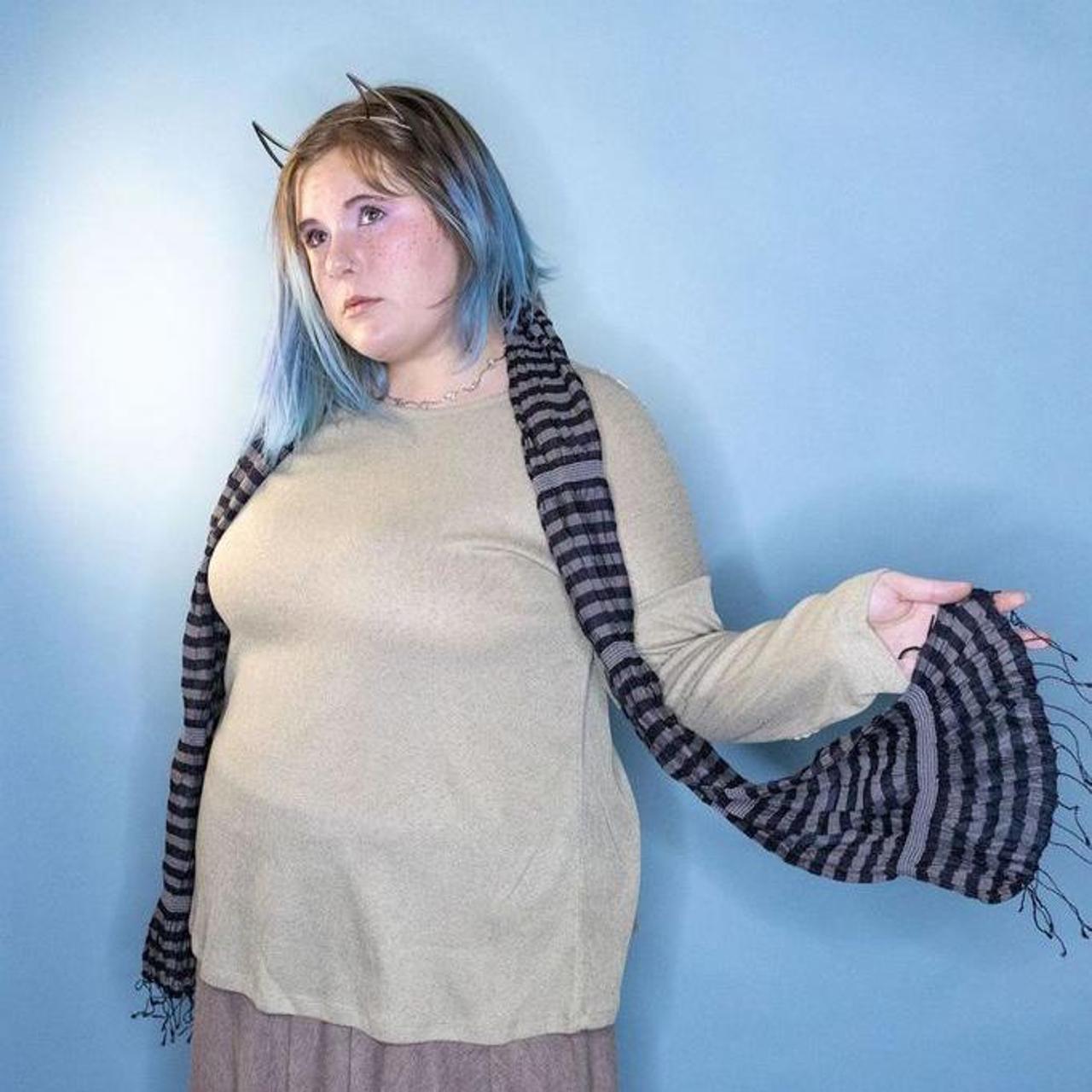 2000s emo kid black and gray stripped scarf! I think | Depop
