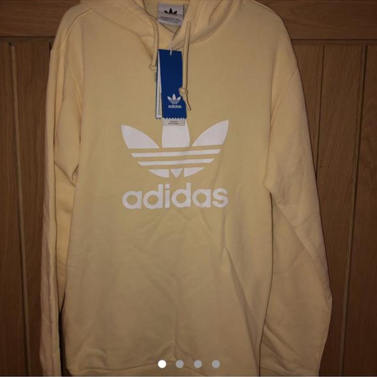 pale yellow adidas hoodie