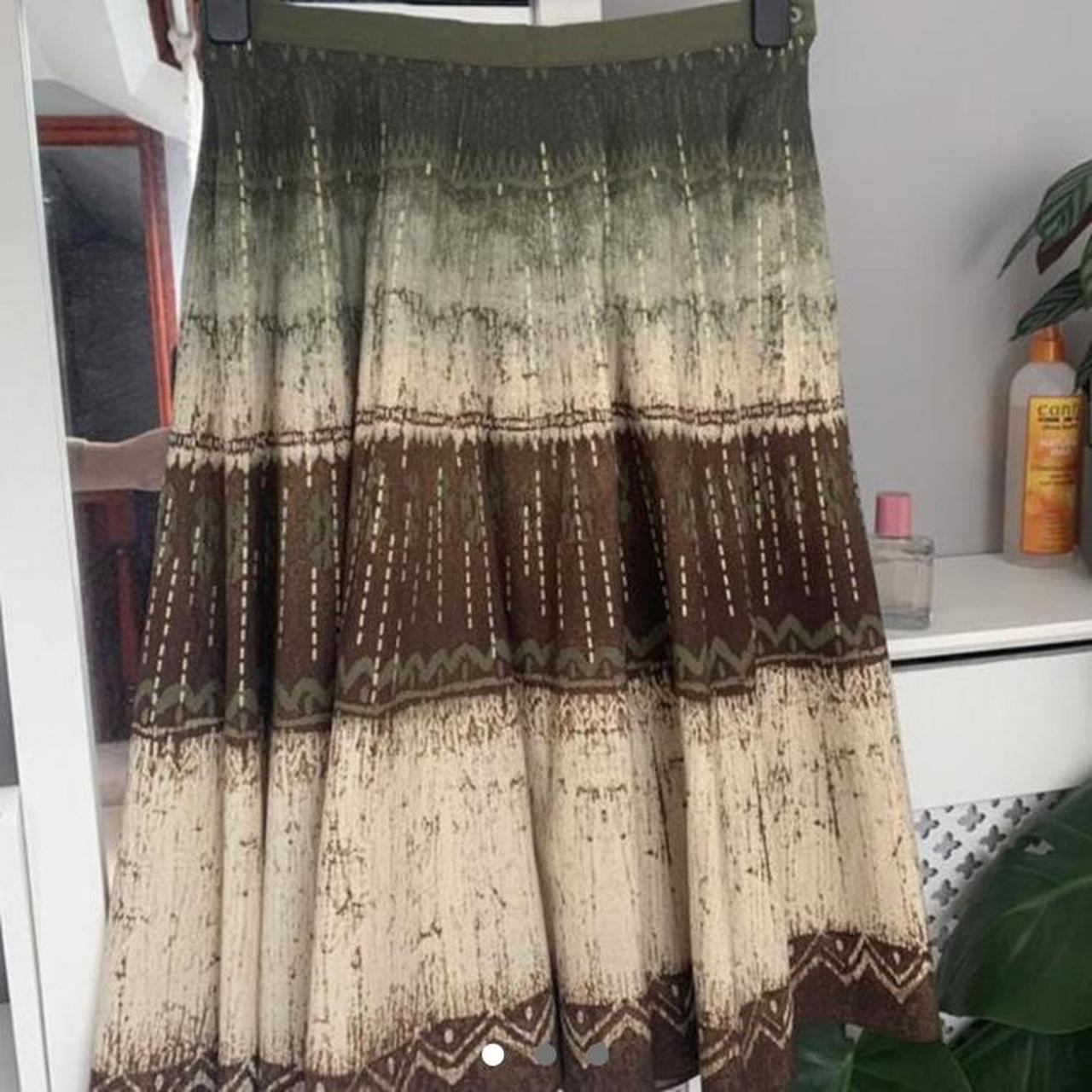 Women's Green and Brown Skirt | Depop