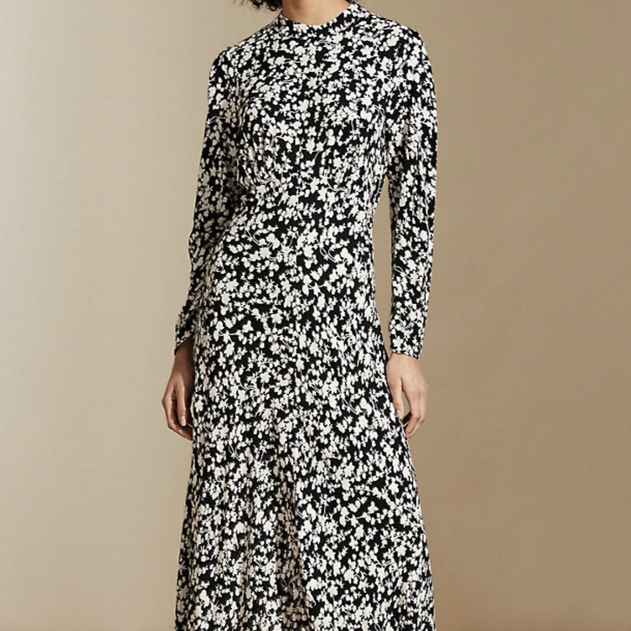 floral puff sleeve midaxi tea dress